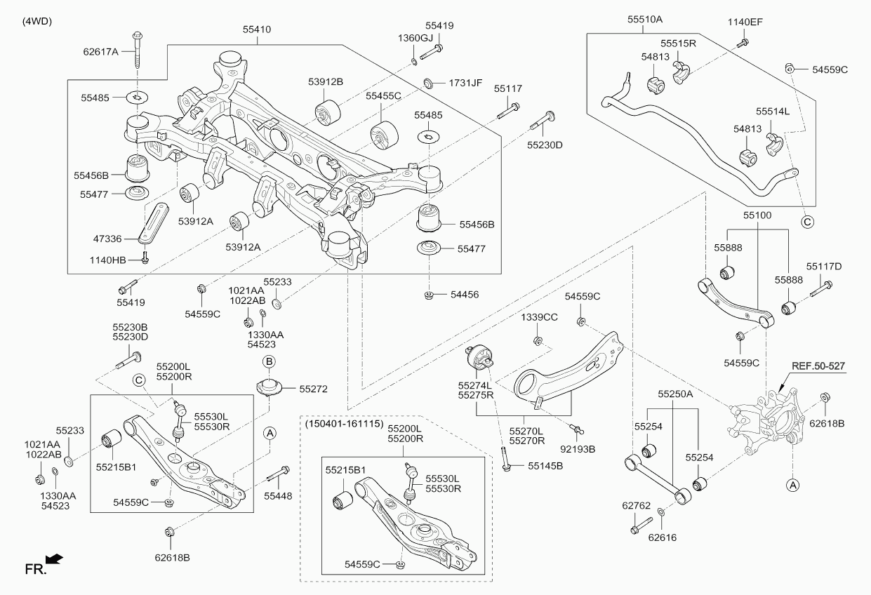 KIA 55100C5000 - Arm & bush assy - suspension upper ps1.lv