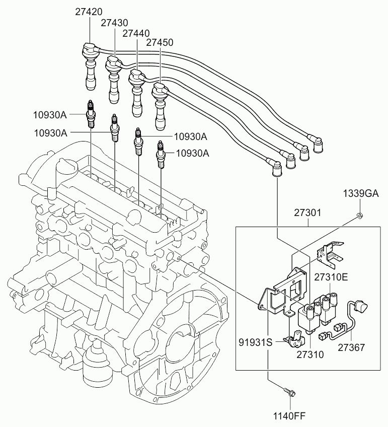 KIA 27440-03100 - Augstsprieguma vadu komplekts ps1.lv