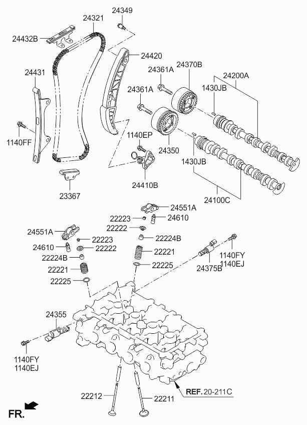 KIA 24321-03170 - Sadales vārpstas piedziņas ķēde ps1.lv