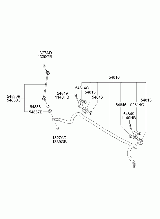 Hyundai 54840-1E000 - Stiepnis / Atsaite, Stabilizators ps1.lv