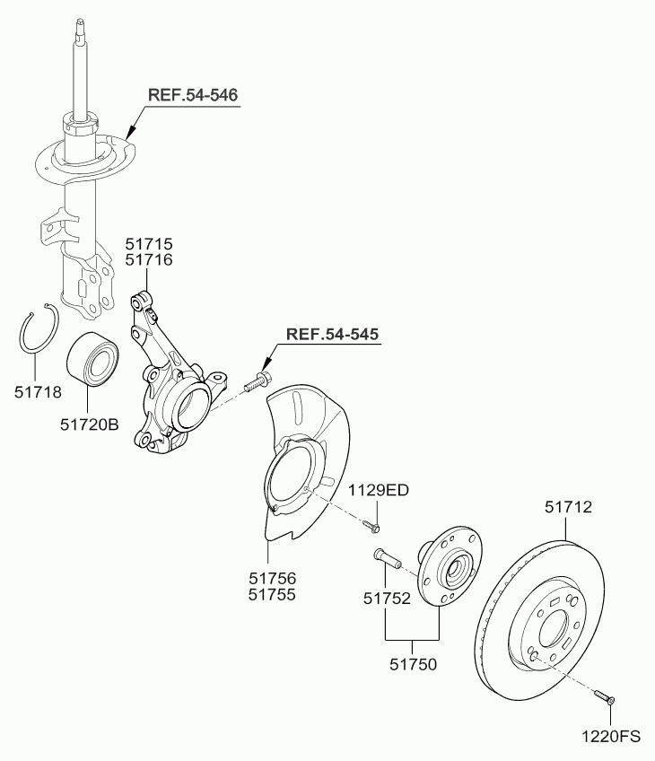 KIA (DYK) 51720-38110 - Riteņa rumbas gultņa komplekts ps1.lv