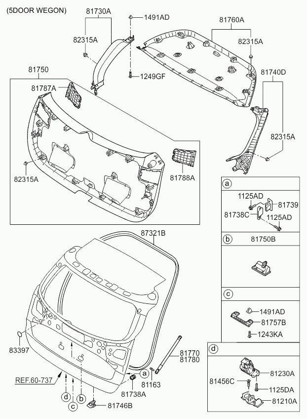 KIA 81770-A2000 - Gāzes atspere, Bagāžas / Kravas nodalījuma vāks ps1.lv