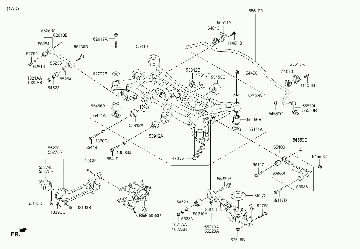 KIA 55250-2W110 - Neatkarīgās balstiekārtas svira, Riteņa piekare ps1.lv