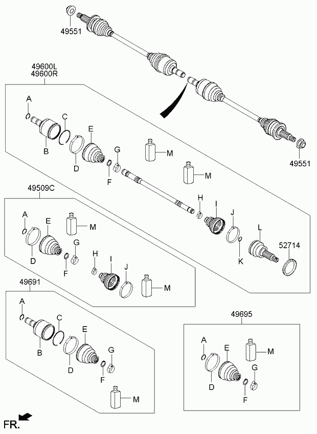 KIA 496812W050 - Putekļusargs, Piedziņas vārpsta ps1.lv