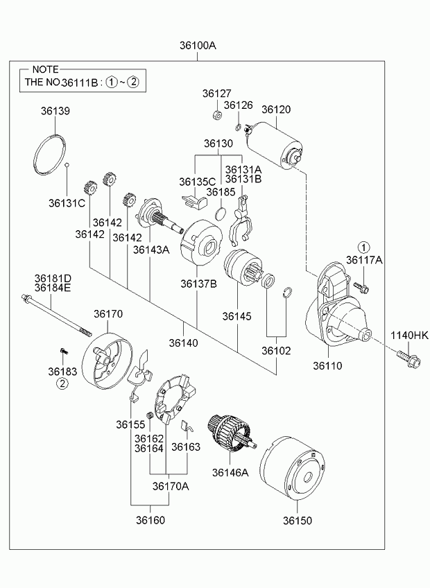 KIA 36100-23170 - Starteris ps1.lv