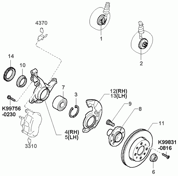 KIA KGA2A-33-047 - Riteņa rumbas gultņa komplekts ps1.lv