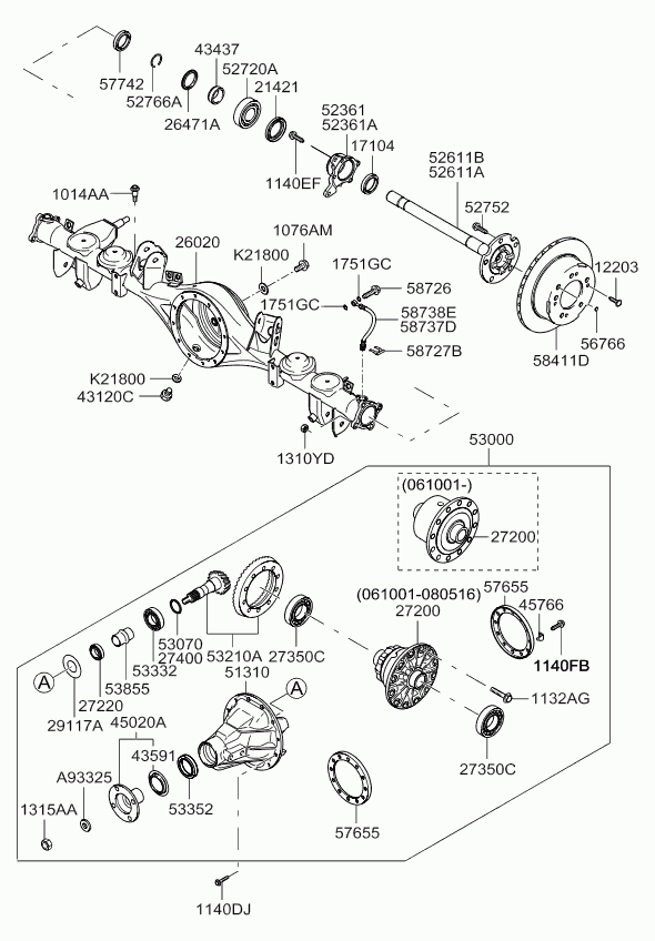 Hyundai 52766-4A000 - Riteņa rumbas gultņa komplekts ps1.lv