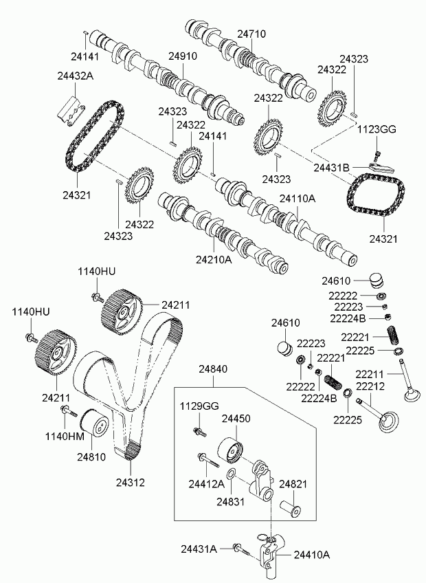 Hyundai (BEIJING) 2481037100 - Spriegotājrullītis, Gāzu sadales mehānisma piedziņas siksna ps1.lv