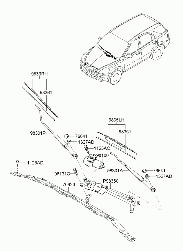 KIA 983603E020 - Stikla tīrītāja slotiņa ps1.lv