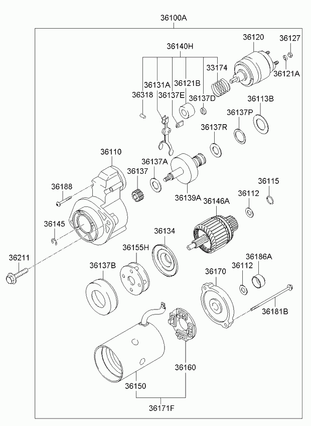 Hyundai 361004A010 - Starteris ps1.lv