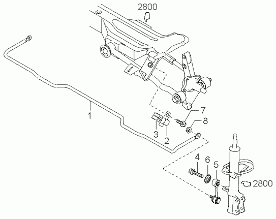 KIA 0K2M2-28-150 - Stiepnis / Atsaite, Stabilizators ps1.lv