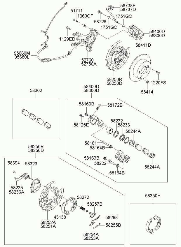 KIA 583501DA00 - Bremžu loku kompl., Stāvbremze ps1.lv