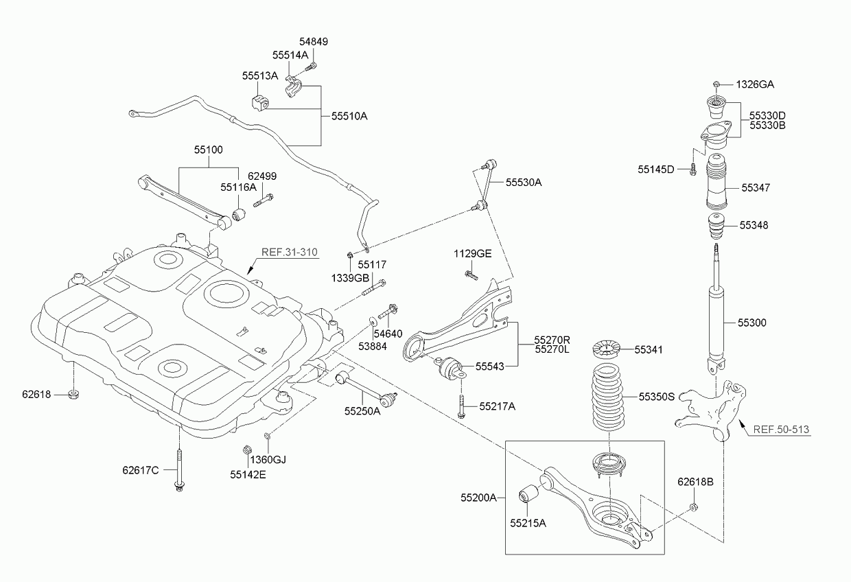 KIA 55118-1D000 - Piekare, Šķērssvira ps1.lv