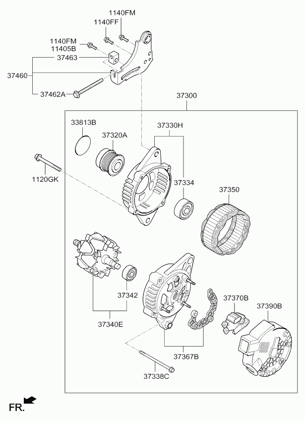 KIA 37320-2B100 - Piedziņas skriemelis, Ģenerators ps1.lv