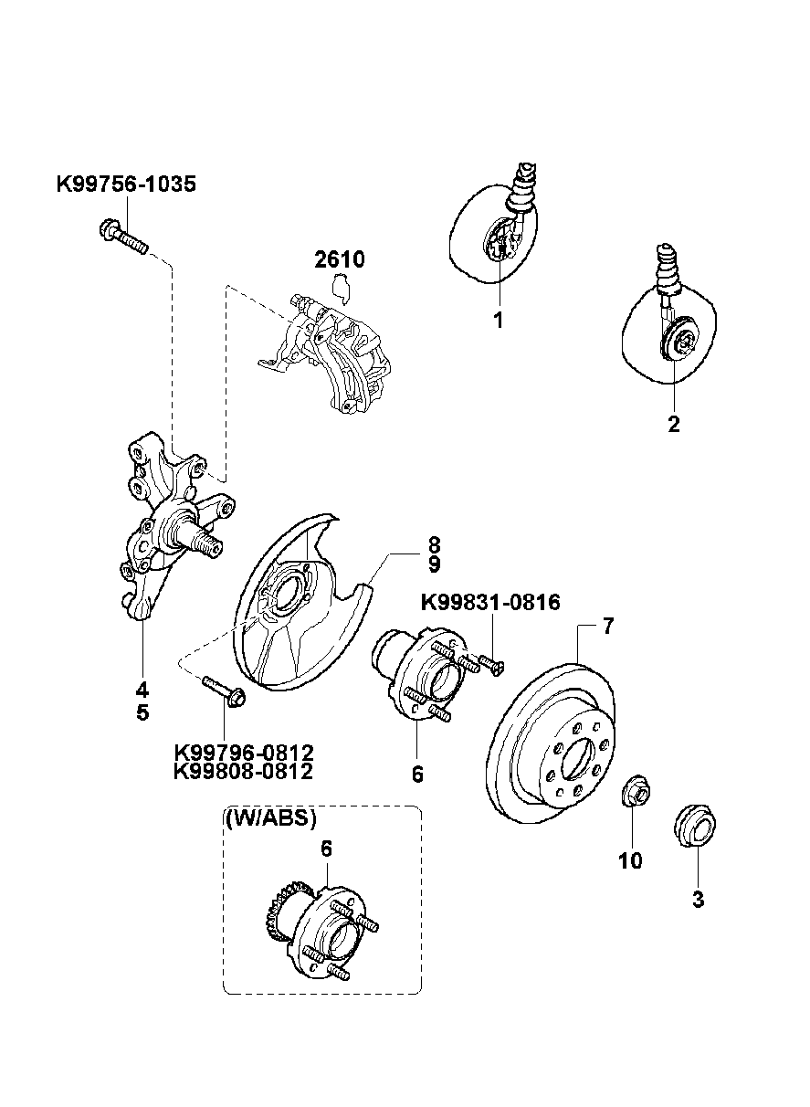 KIA 0K9A426150 - Riteņa rumbas gultņa komplekts ps1.lv