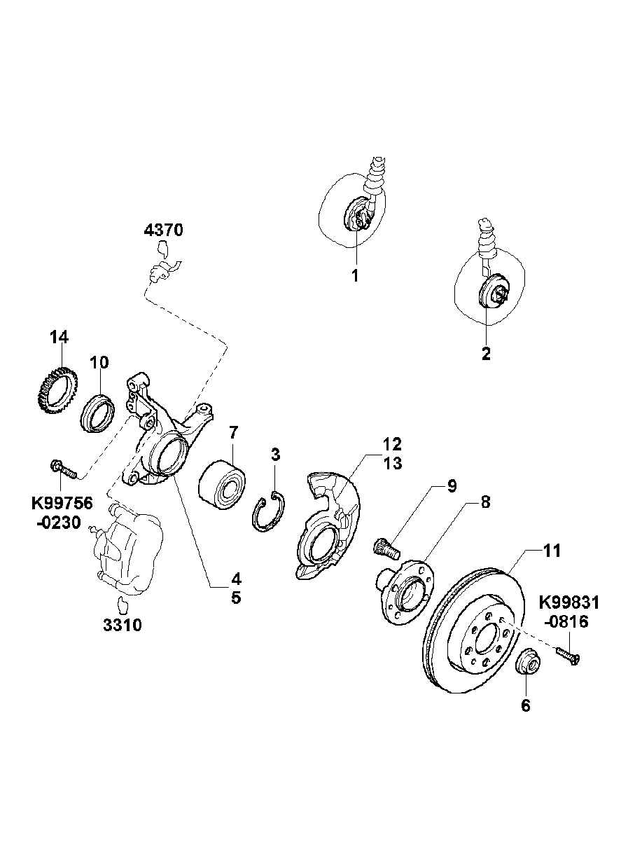 KIA 0K9A233047 - Riteņa rumbas gultņa komplekts ps1.lv