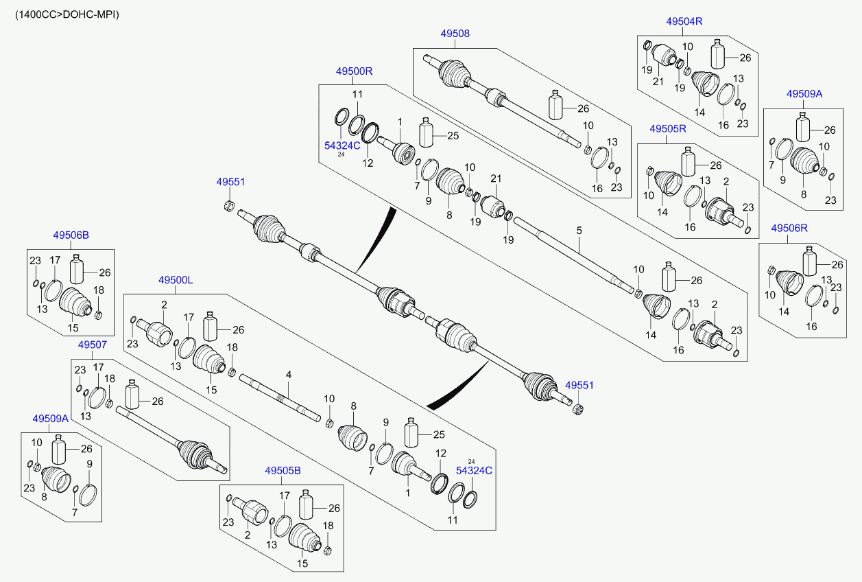 Hyundai 49535-H5105 - Putekļusargs, Piedziņas vārpsta ps1.lv