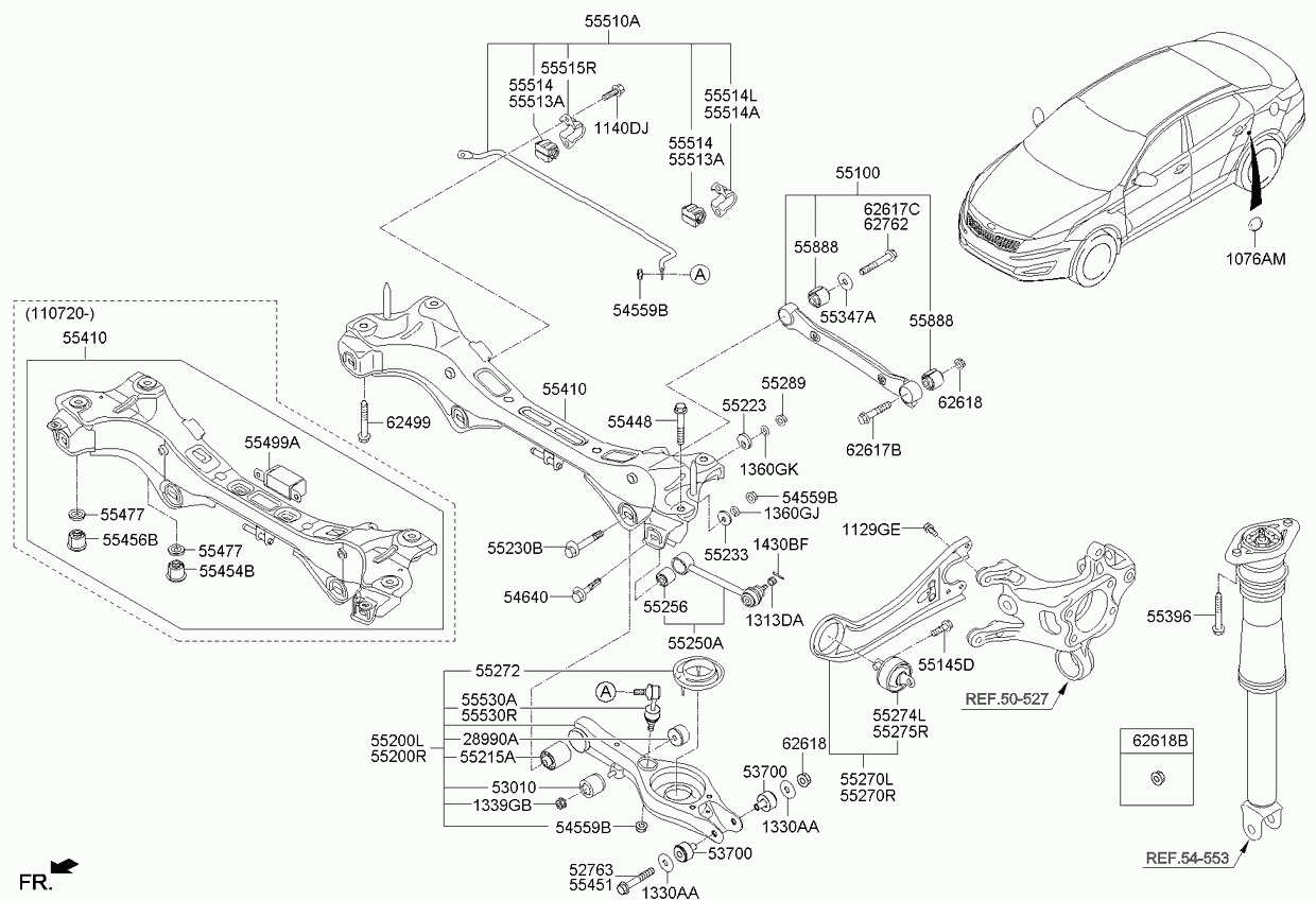 KIA 552103S050 - Neatkarīgās balstiekārtas svira, Riteņa piekare ps1.lv