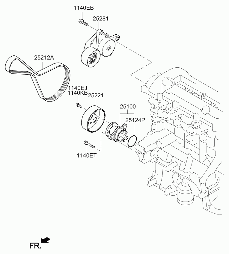 KIA 2521203980 - Ķīļrievu siksna ps1.lv