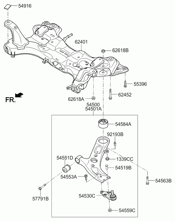 Hyundai 54500-A2700 - Neatkarīgās balstiekārtas svira, Riteņa piekare ps1.lv