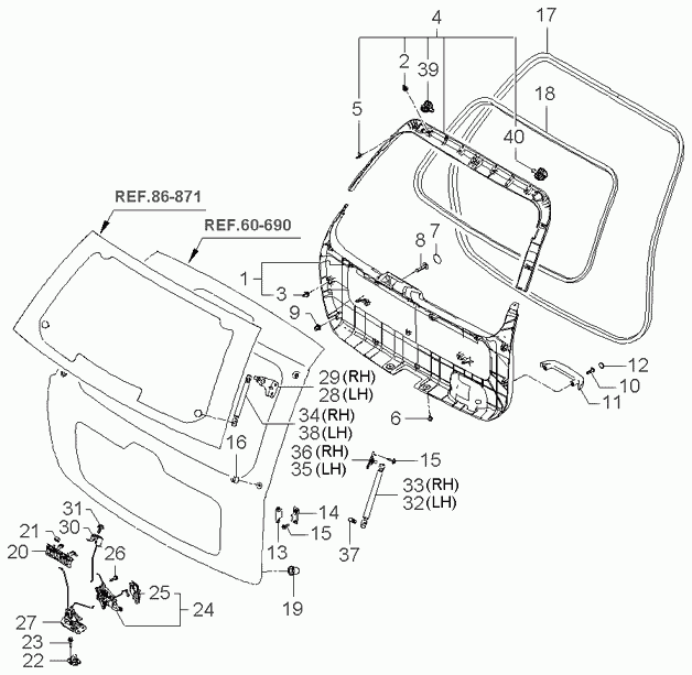 Hyundai 817701F010 - Gāzes atspere, Bagāžas / Kravas nodalījuma vāks ps1.lv