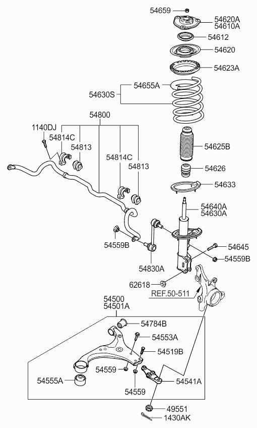 Hyundai 54830-2G000 - Stiepnis / Atsaite, Stabilizators ps1.lv