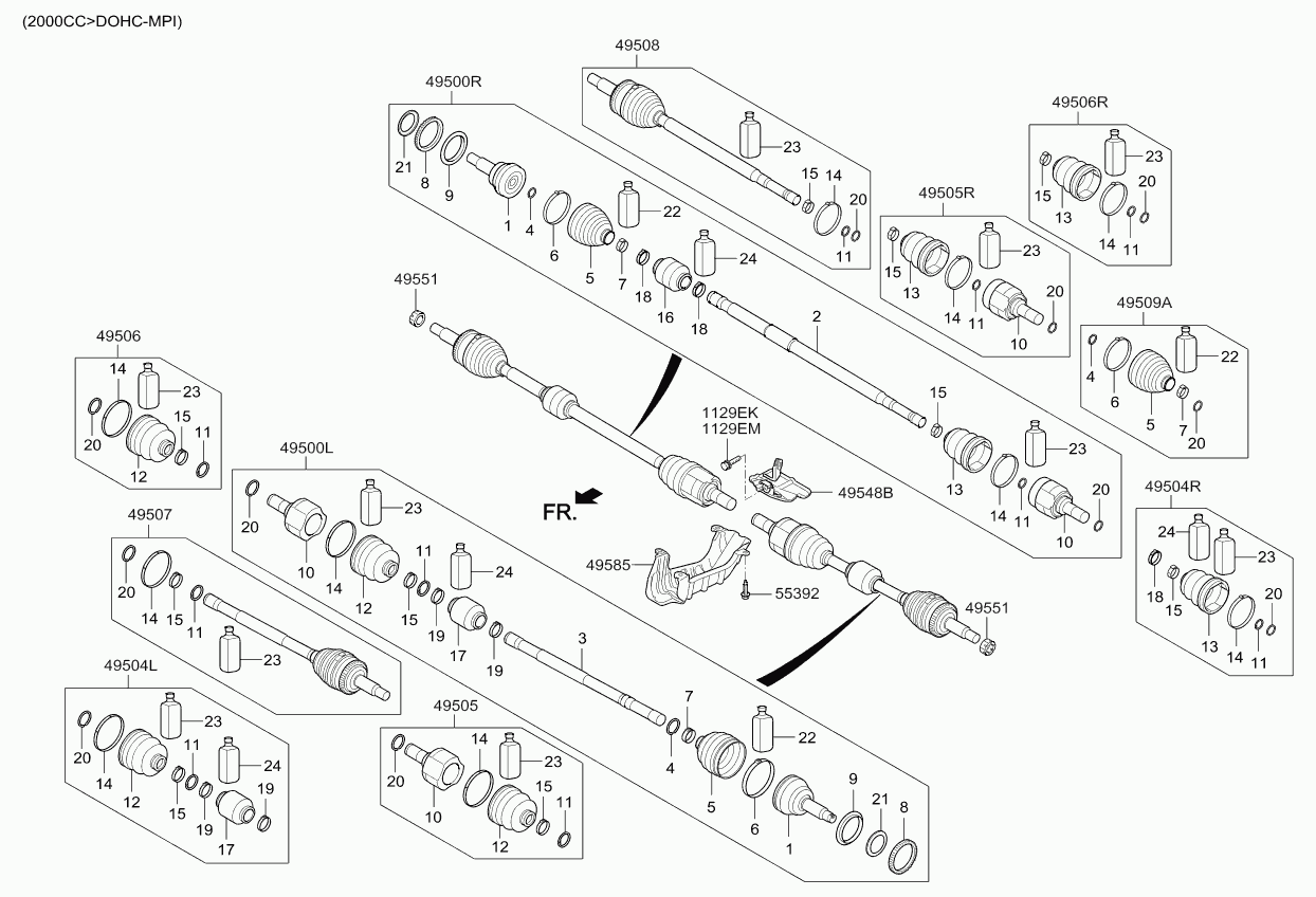 KIA 49535A7180 - Putekļusargs, Piedziņas vārpsta ps1.lv