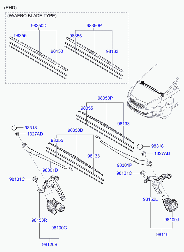 KIA 98350A4000 - Stikla tīrītāja slotiņa ps1.lv