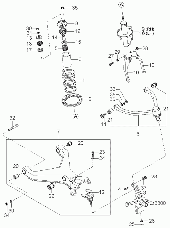 KIA 0K011-34-300F - Neatkarīgās balstiekārtas svira, Riteņa piekare ps1.lv