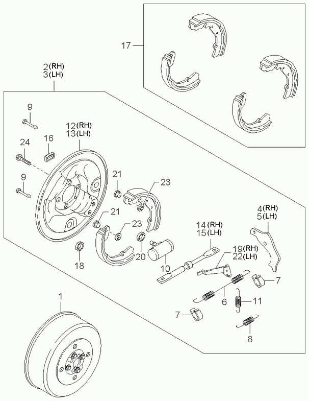 KIA 0K0452638Z - Bremžu loku komplekts ps1.lv