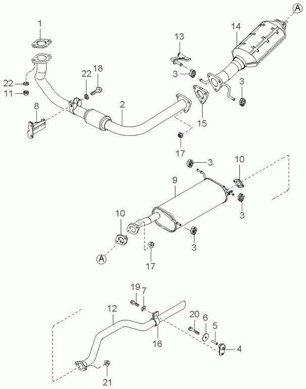 KIA 0K04R40700A - Izplūdes caurule ps1.lv