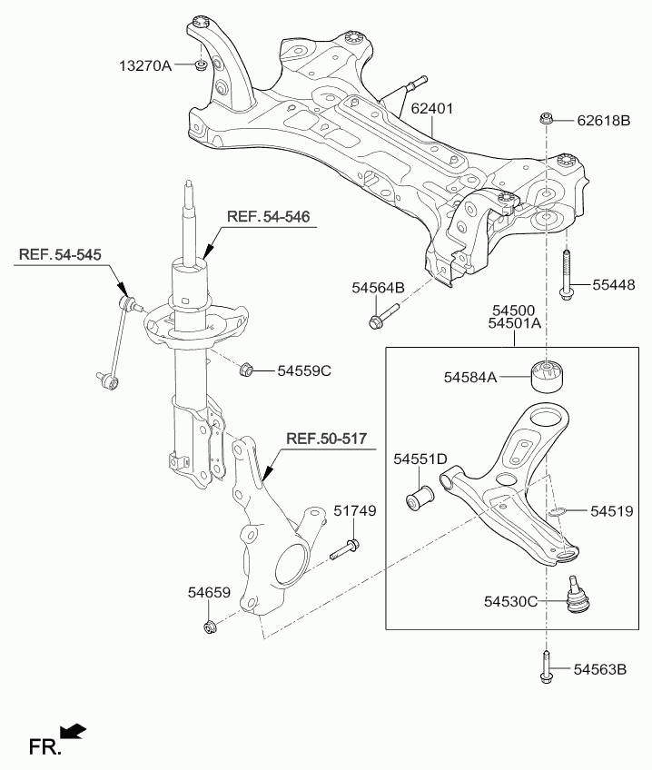 KIA 54500H8000 - Neatkarīgās balstiekārtas svira, Riteņa piekare ps1.lv