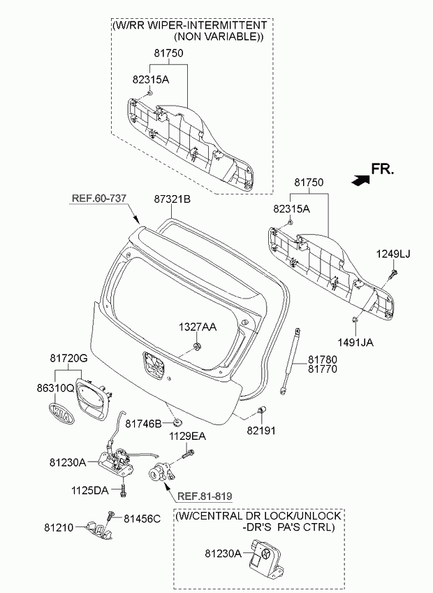 KIA 817801Y010 - Gāzes atspere, Bagāžas / Kravas nodalījuma vāks ps1.lv