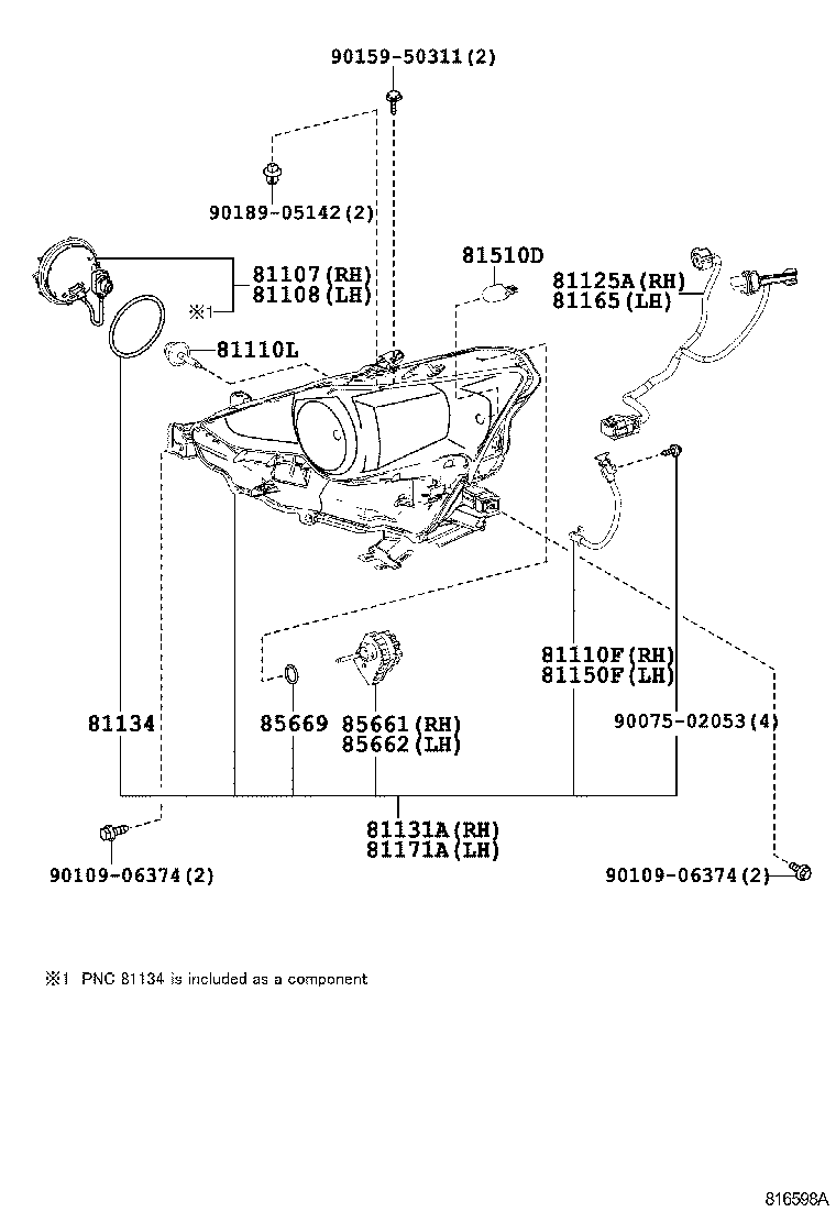 TOYOTA 81107-60F10 - Palaišanas iekārta, Gāzizlādes spuldze ps1.lv