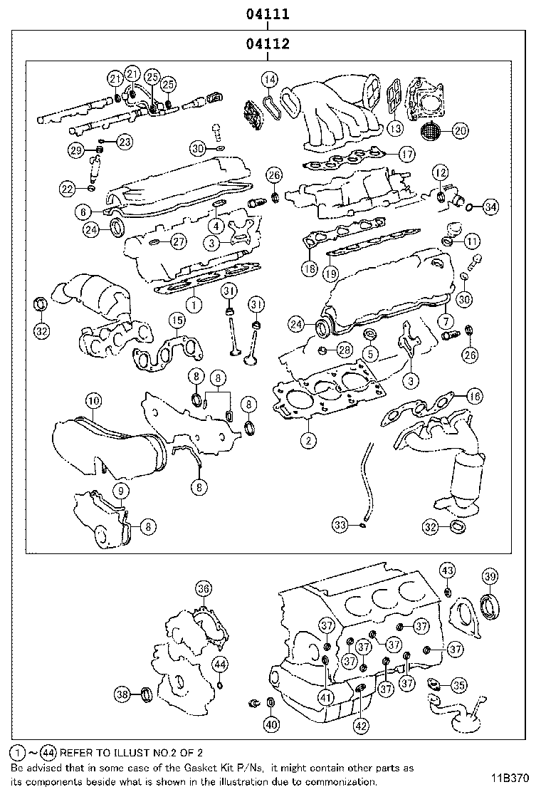 LEXUS 0411220362 - Blīvju komplekts, Motora bloka galva ps1.lv