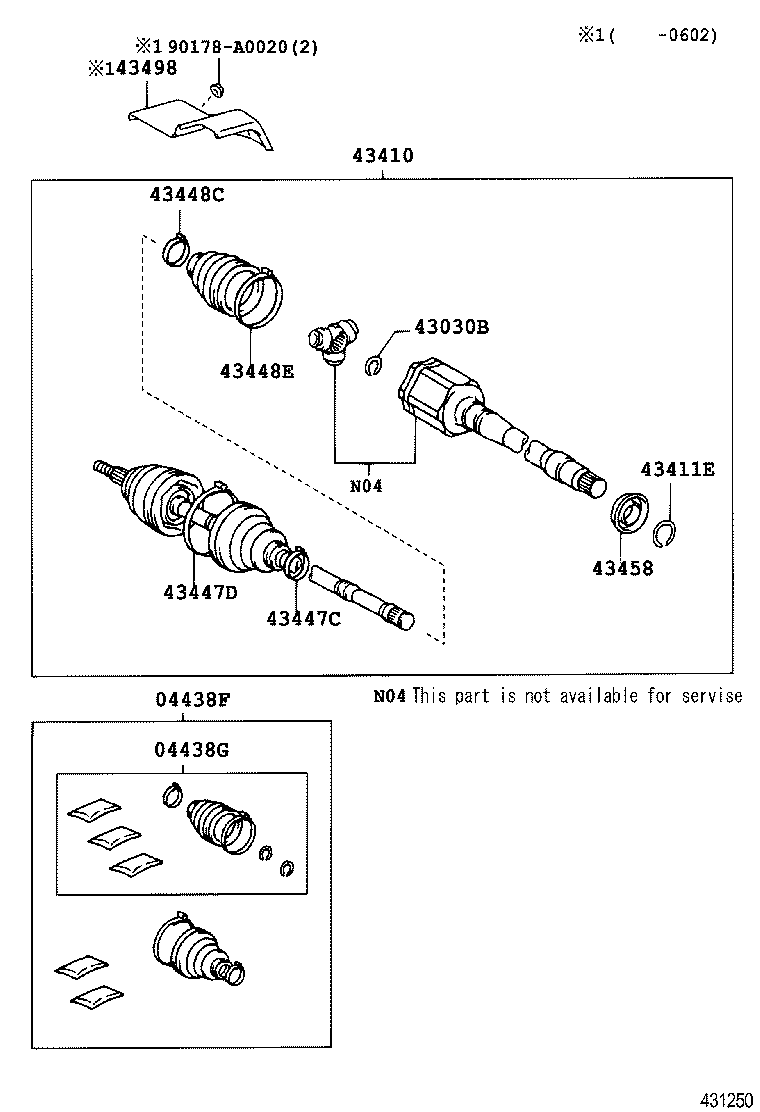 TOYOTA 434100E011 - Šarnīru komplekts, Piedziņas vārpsta ps1.lv