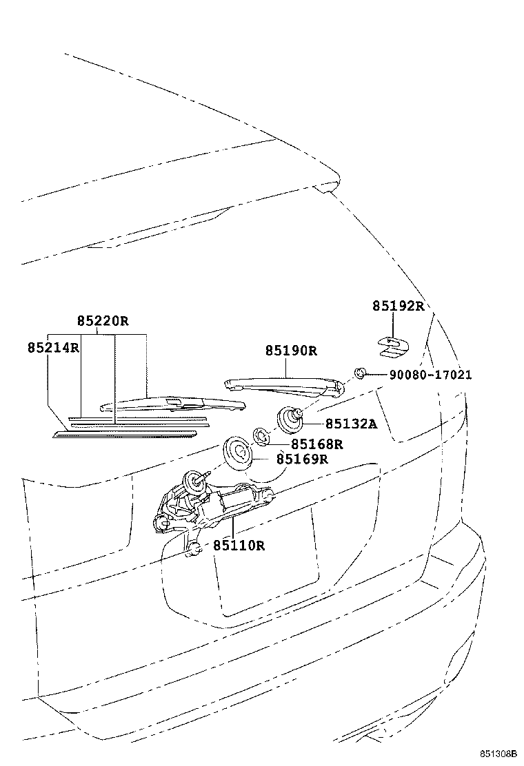 LEXUS 852420E030 - Stikla tīrītāja slotiņa ps1.lv