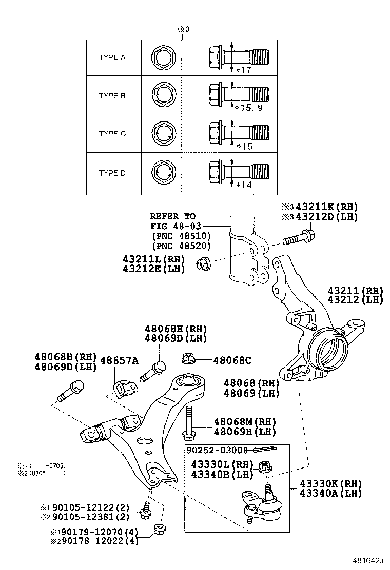 TOYOTA 48069-48030 - Neatkarīgās balstiekārtas svira, Riteņa piekare ps1.lv