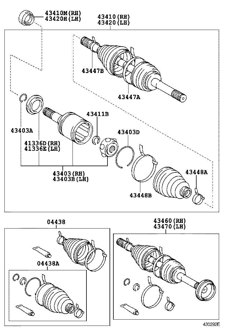 LEXUS 04438-60010 - Putekļusargs, Piedziņas vārpsta ps1.lv