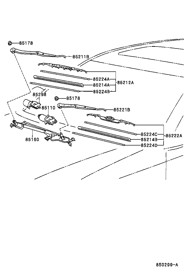 TOYOTA 8521230340 - Stikla tīrītāja slotiņa ps1.lv