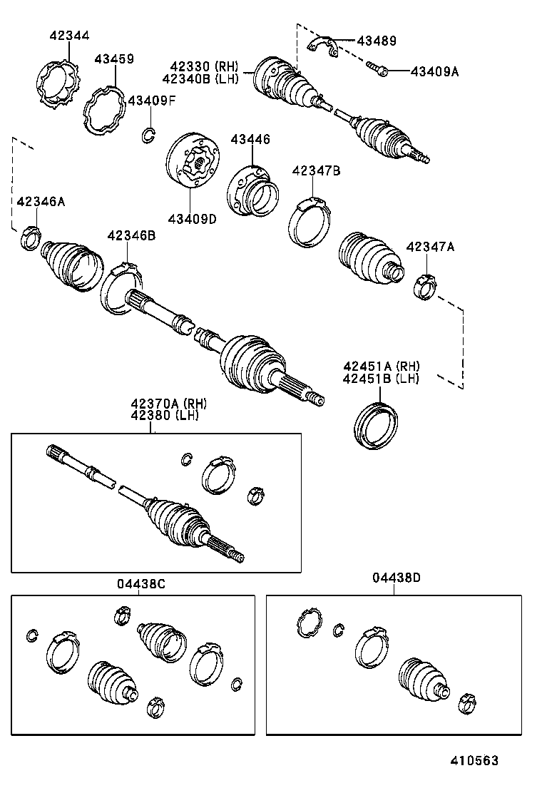 LEXUS 04437-24031 - Putekļusargs, Piedziņas vārpsta ps1.lv