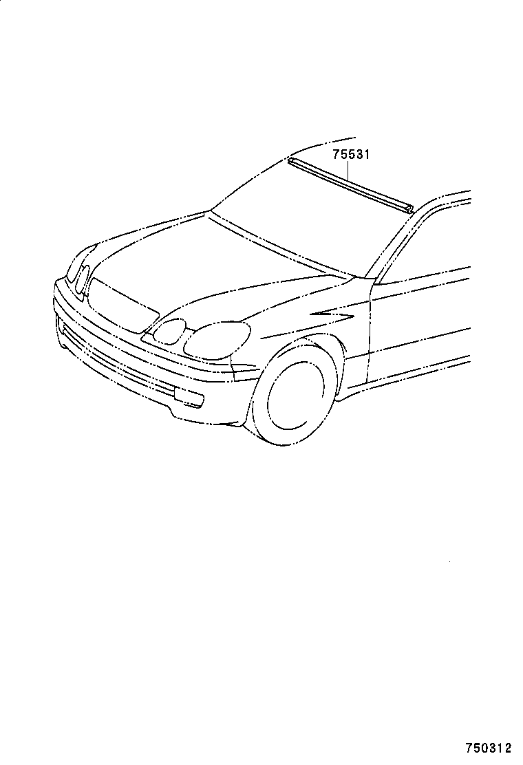 LEXUS 75531 30260 - Apdare / Aizsarguzlika, Vējstikls ps1.lv