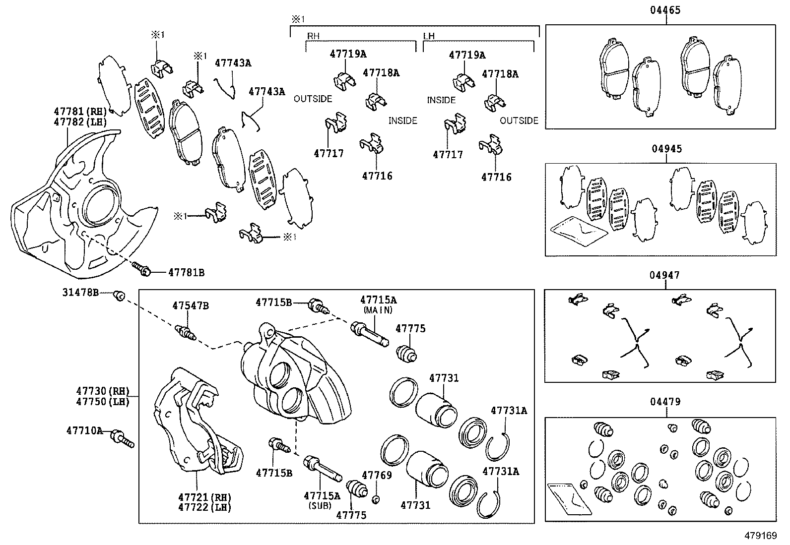 TOYOTA 04947-30120 - Piederumu komplekts, Disku bremžu uzlikas ps1.lv