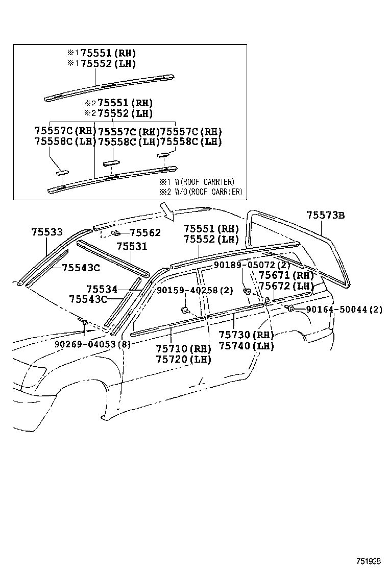 TOYOTA 90189-05072 - Moldings / aizsarguzlika ps1.lv