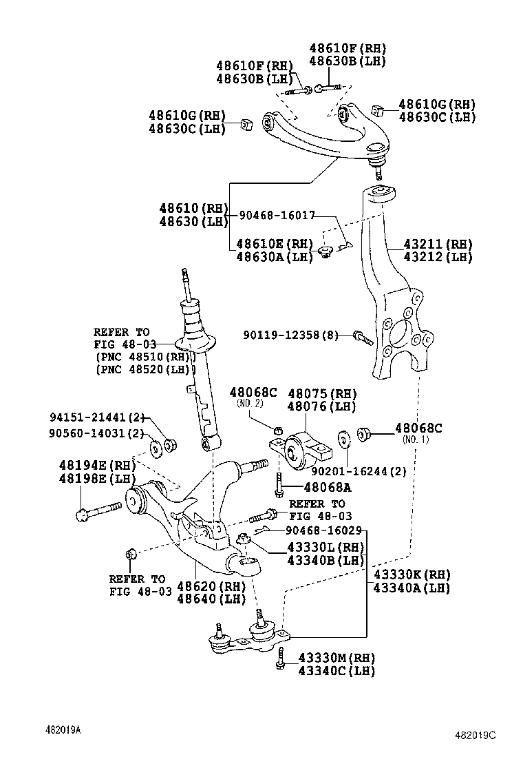 TOYOTA (FAW) 4861039125 - Neatkarīgās balstiekārtas svira, Riteņa piekare ps1.lv