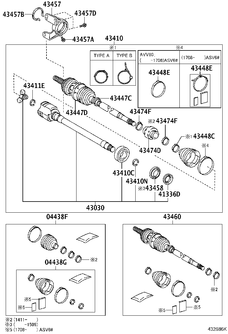 TOYOTA 43030-33041 - Šarnīru komplekts, Piedziņas vārpsta ps1.lv