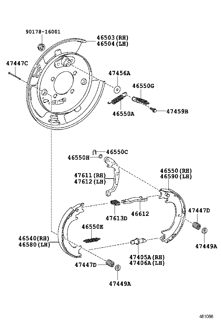 TOYOTA 4654048050 - Bremžu loku kompl., Stāvbremze ps1.lv