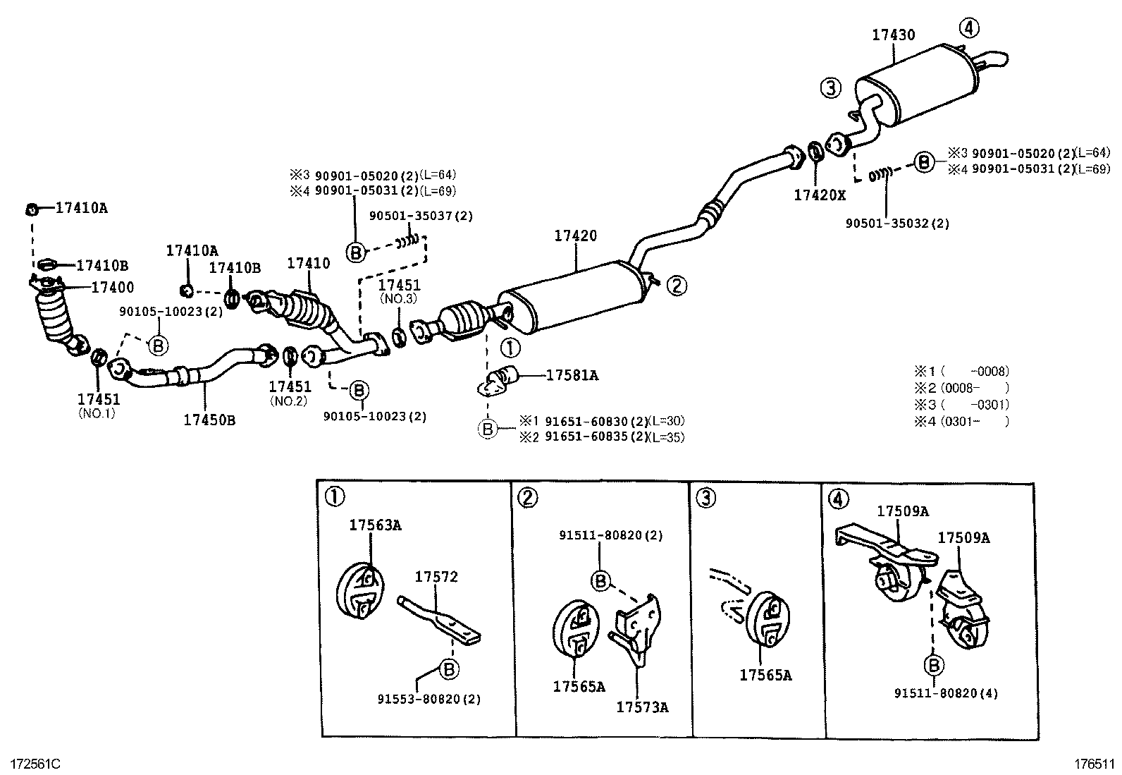 TOYOTA 90917-06075 - Blīvgredzens, Izplūdes caurule ps1.lv