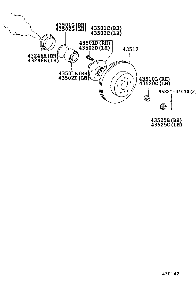 TOYOTA 90369-43008 - Riteņa rumbas gultņa komplekts ps1.lv