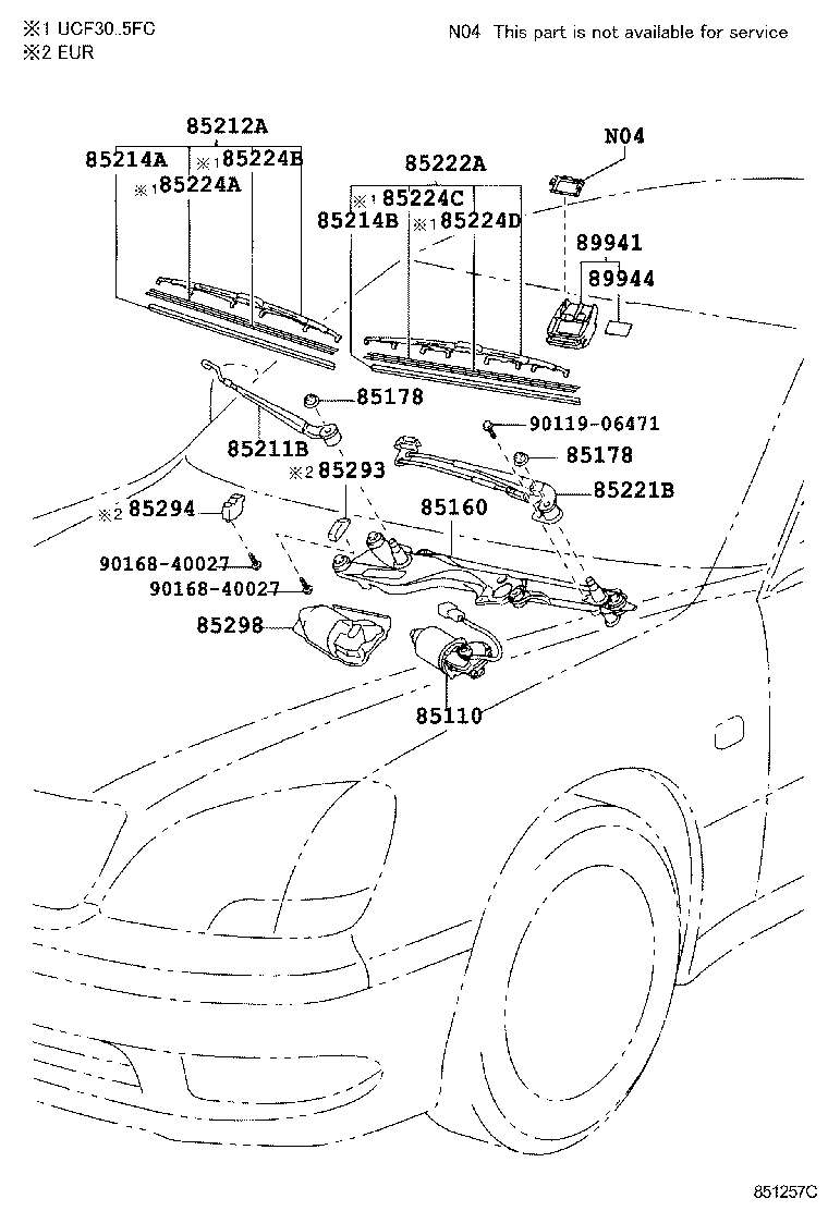 TOYOTA 8521250050 - Stikla tīrītāja slotiņa ps1.lv